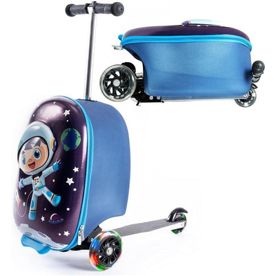 Mala de Rodinhas Patinete Infantil Kiddietotes Espaço - Projeto Exterior 3D de Casca Rígida